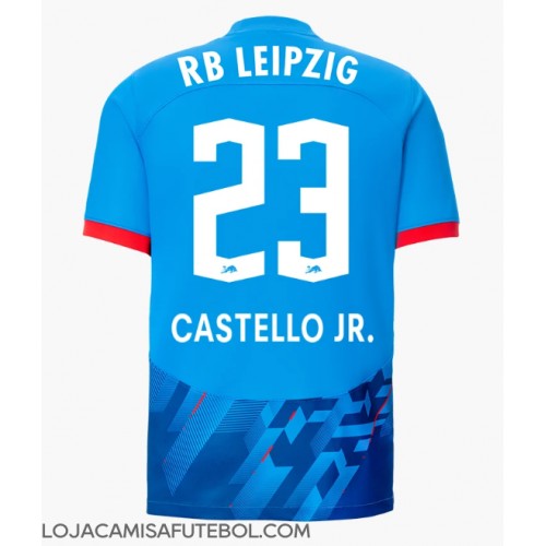 Camisa de Futebol RB Leipzig Castello Lukeba #23 Equipamento Alternativo 2023-24 Manga Curta